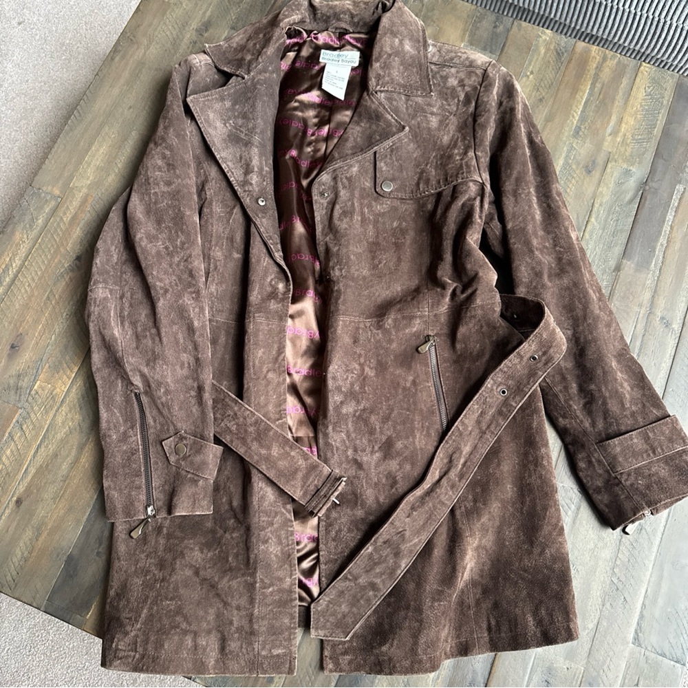 Luxurious Brown Suede Trench Coat